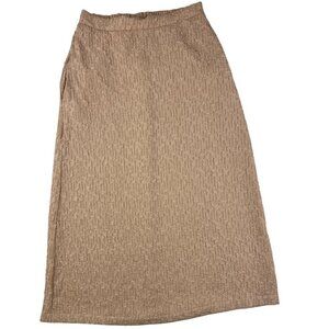 Melloday  Women's Skirt Crinkle Midi Brown A-Line Office Work Wear Size XS
